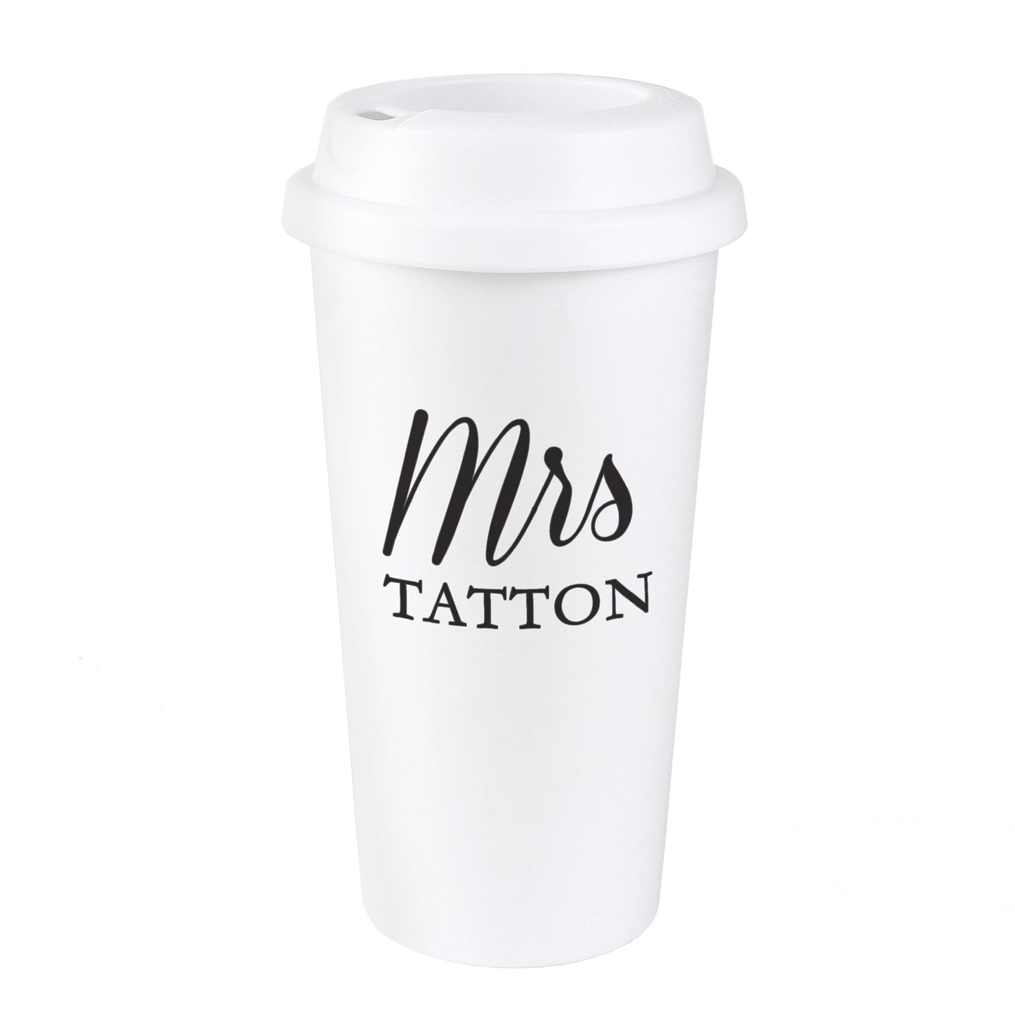 Personalised Free Text Insulated Reusable Eco Travel Cup - MK&JD Gifts