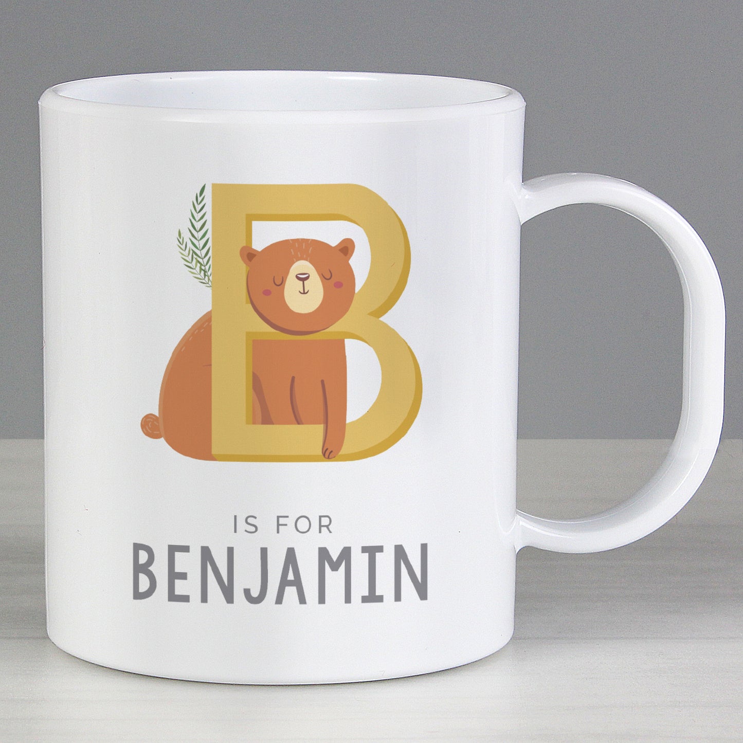Personalised Animal Alphabet Plastic Mug - MK&JD Gifts