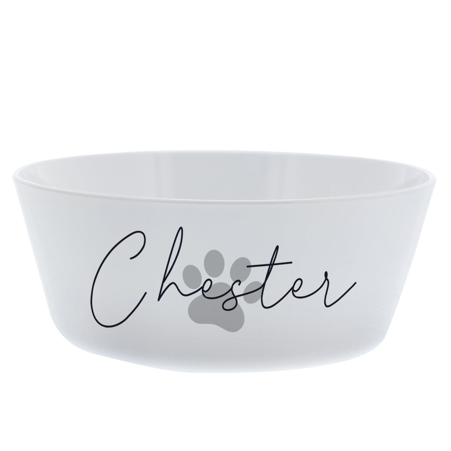 Personalised Grey Pawprint Plastic Cat Bowl - MK&JD Gifts