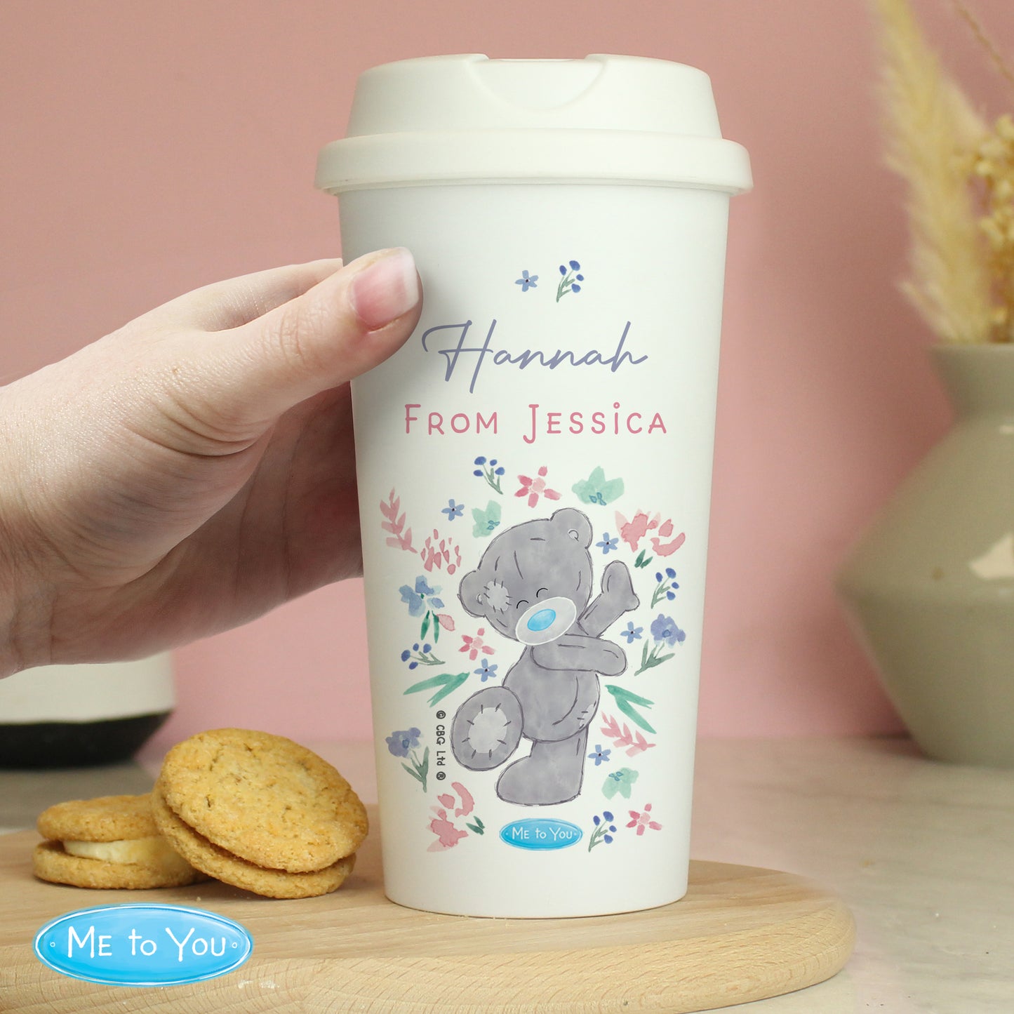Personalised Me To You Floral Insulated Reusable Eco Travel Cup - MK&JD Gifts
