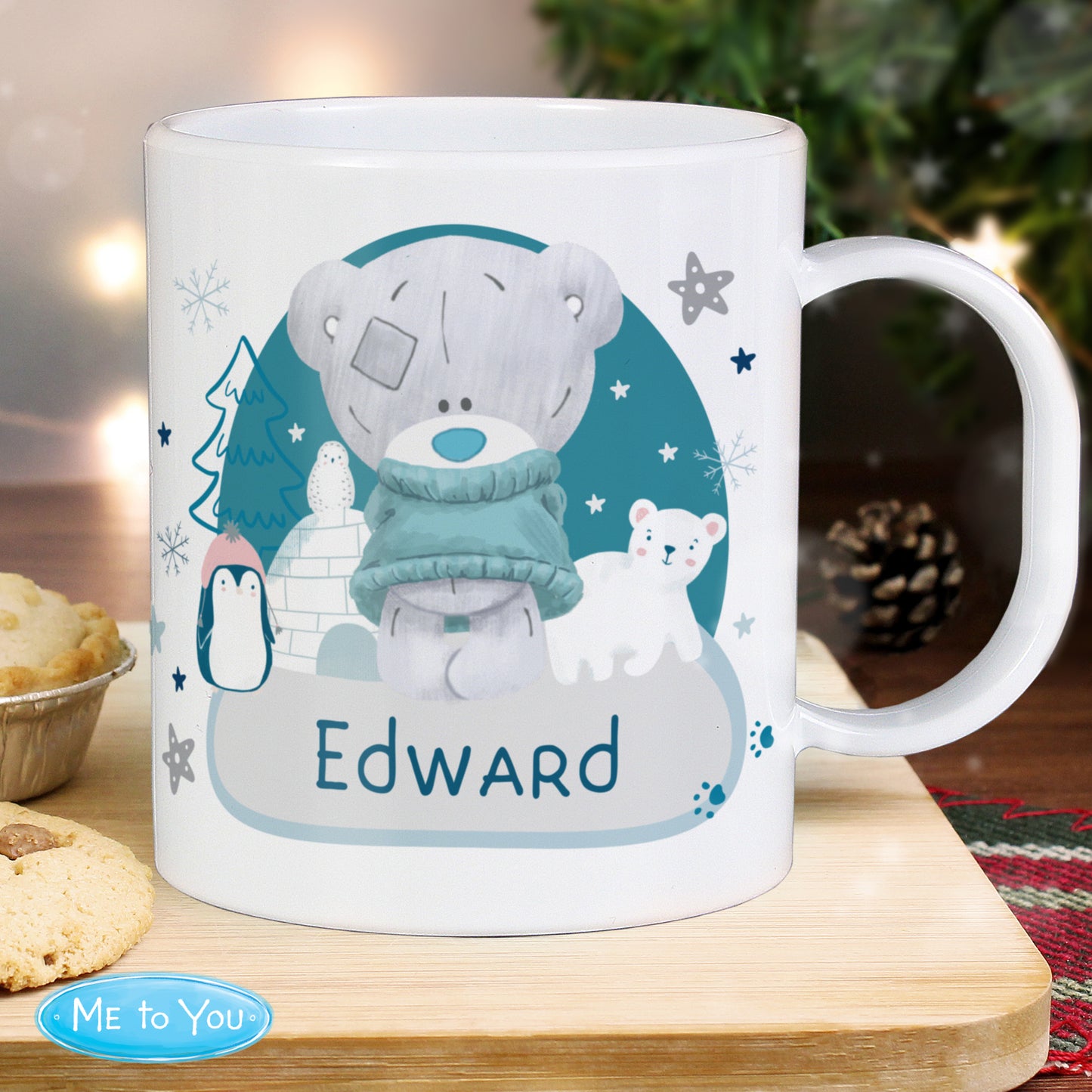 Personalised Winter Explorer Tiny Tatty Teddy Plastic Mug - MK&JD Gifts