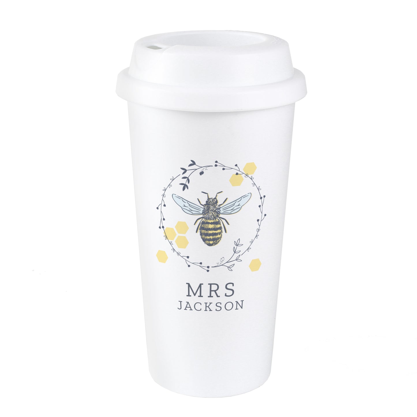 Personalised Bee Insulated Travel Cup - MK&JD Gifts