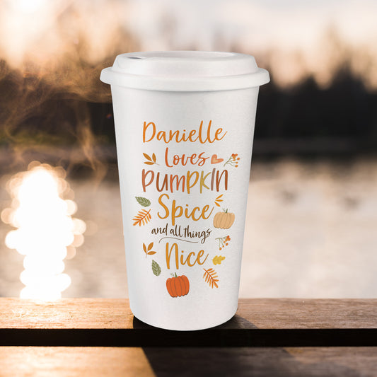 Personalised Pumpkin Spice Travel Mug - MK&JD Gifts