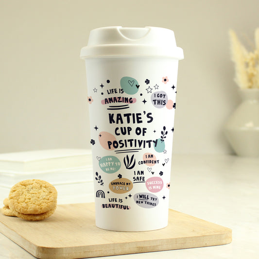 Personalised Positive Affirmations Travel Mug - MK&JD Gifts