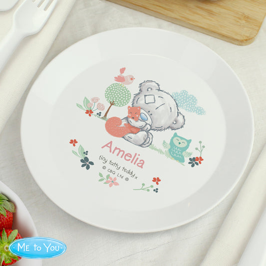 Personalised Tiny Tatty Teddy Woodland Animal Plastic Plate - MK&JD Gifts