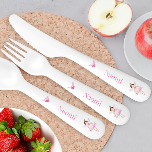 Personalised Fairy Princess Plastic Cutlery Set - MK&JD Gifts