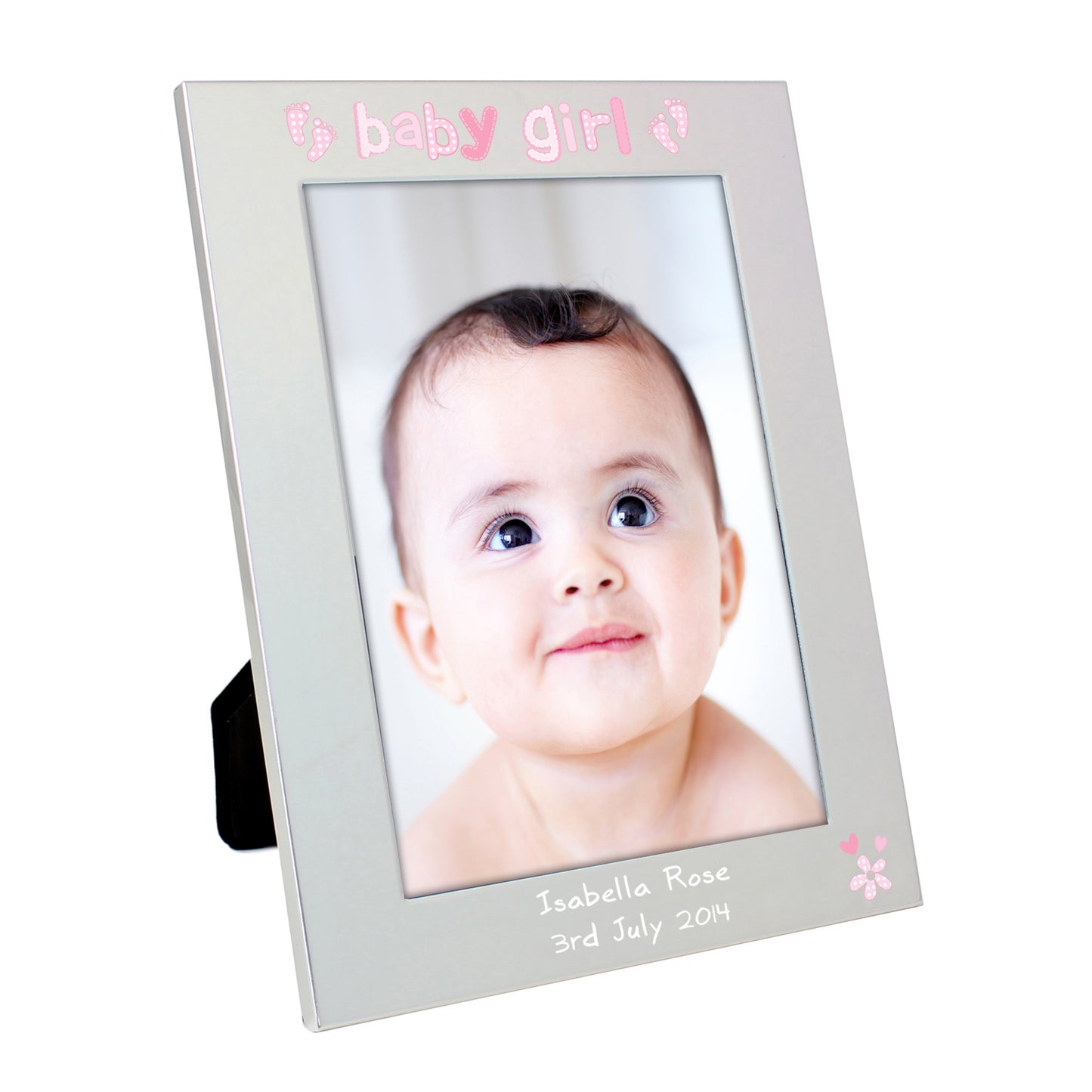 Personalised Silver 5x7 Baby Girl Photo Frame - MK&JD Gifts