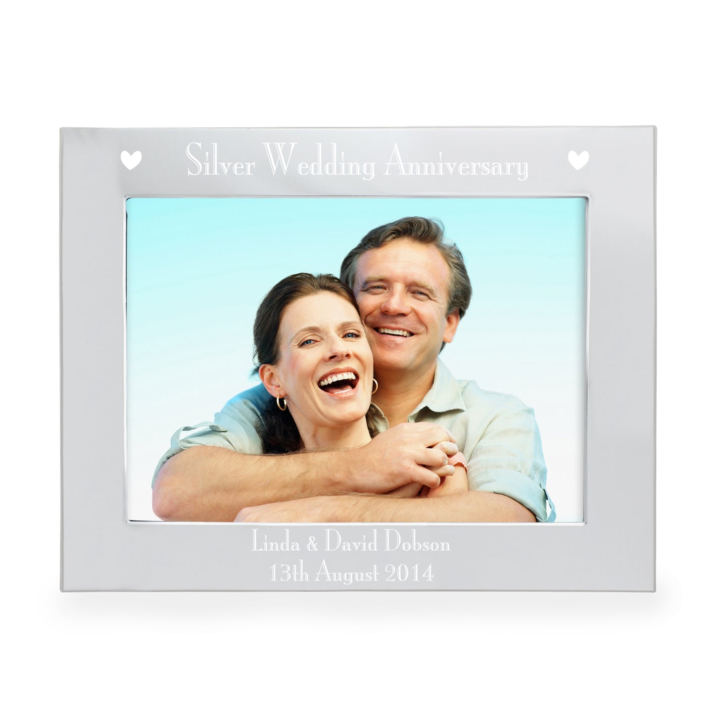 Personalised Silver Anniversary 5x7 Landscape Photo Frame - MK&JD Gifts