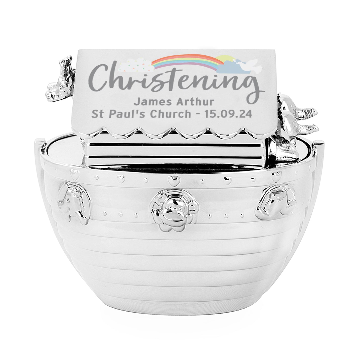 Personalised Christening Noahs Ark Money Box - MK&JD Gifts