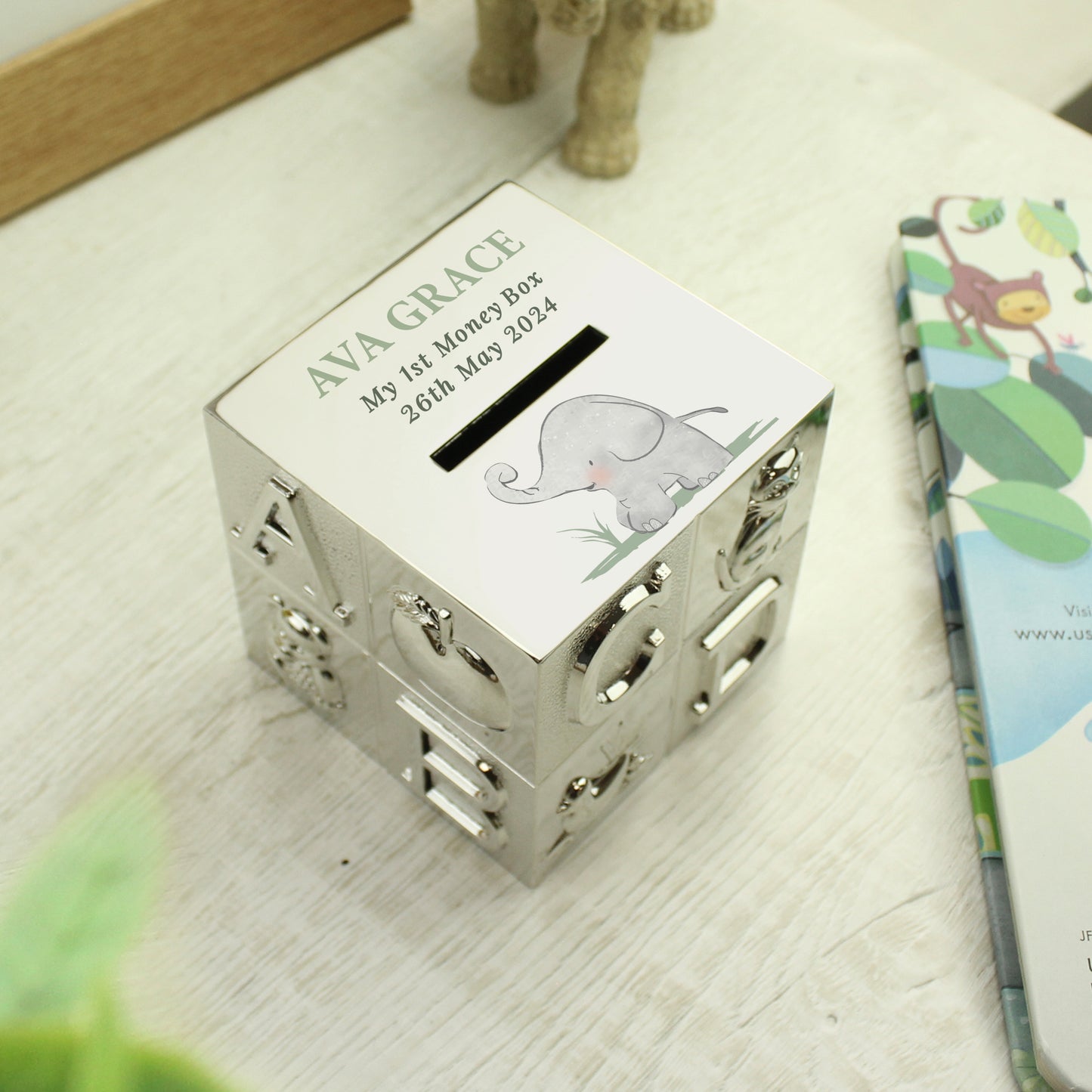 Personalised Hessian Friends ABC Money Box - MK&JD Gifts