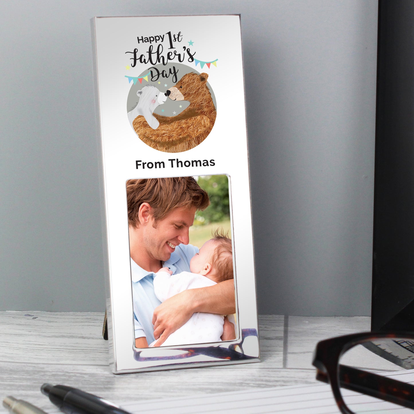 Personalised 1st Fathers Day Daddy Bear 2x3 Photo Frame - MK&JD Gifts