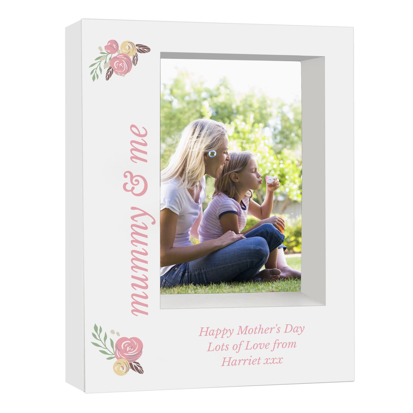 Personalised Floral 5x7 Box Photo Frame - MK&JD Gifts