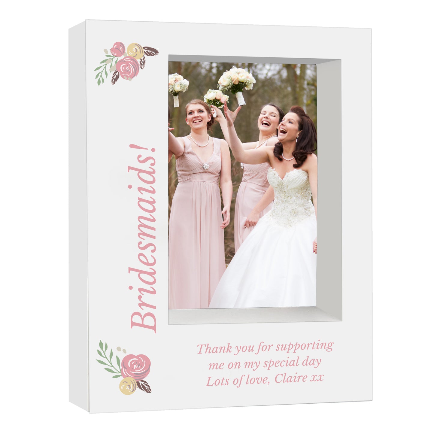 Personalised Floral 5x7 Box Photo Frame - MK&JD Gifts