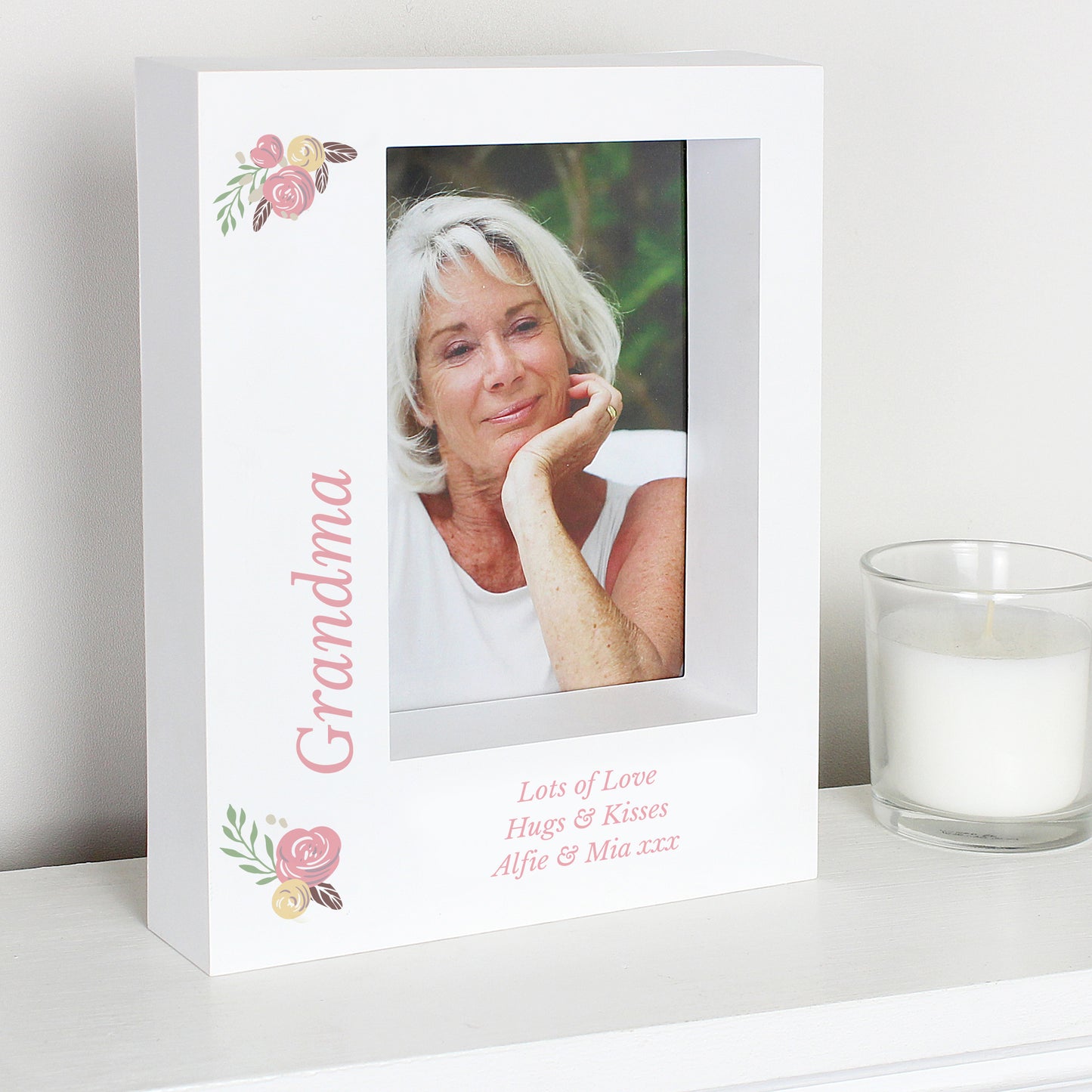 Personalised Floral 5x7 Box Photo Frame - MK&JD Gifts