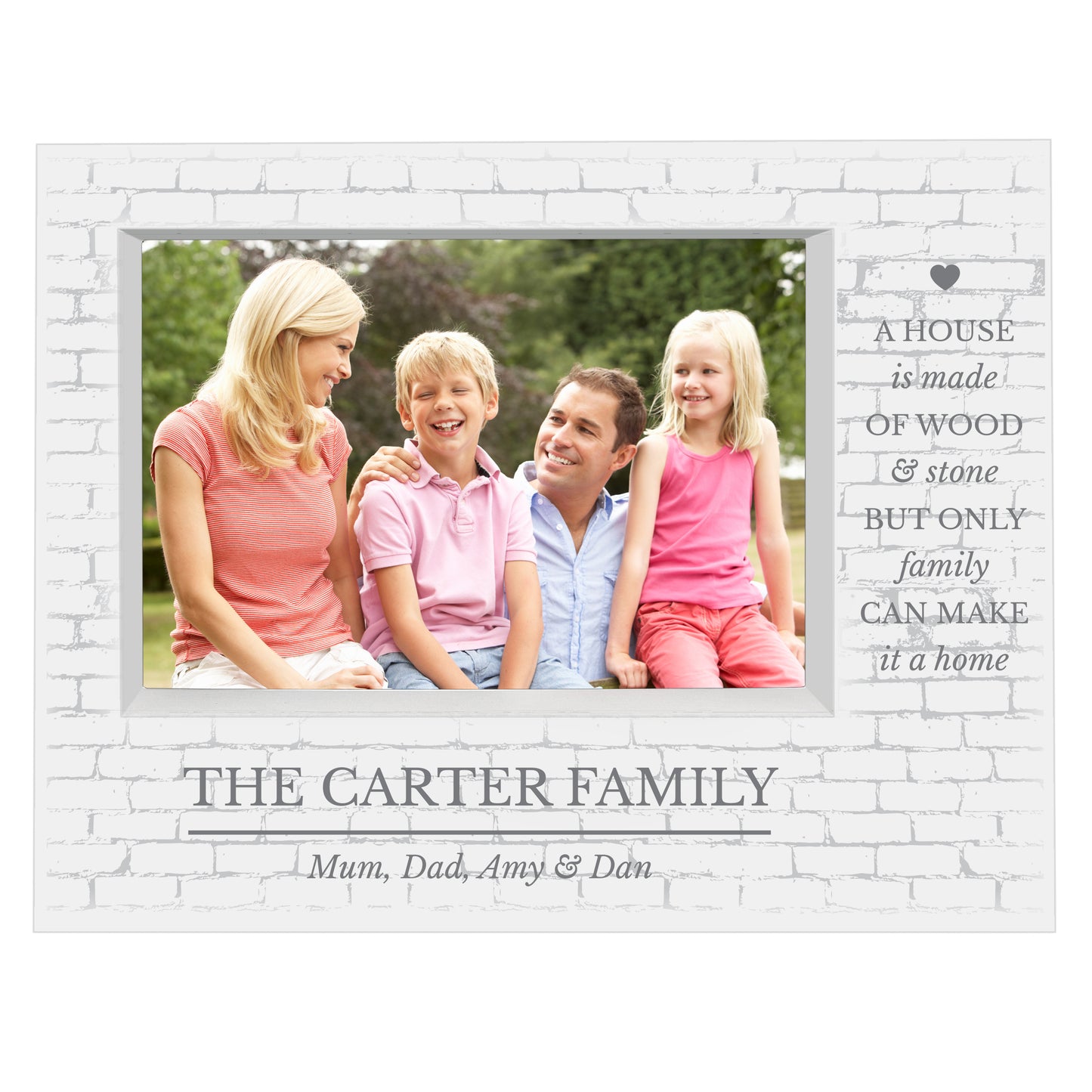 Personalised Family 5x7 Landscape Box Photo Frame - MK&JD Gifts