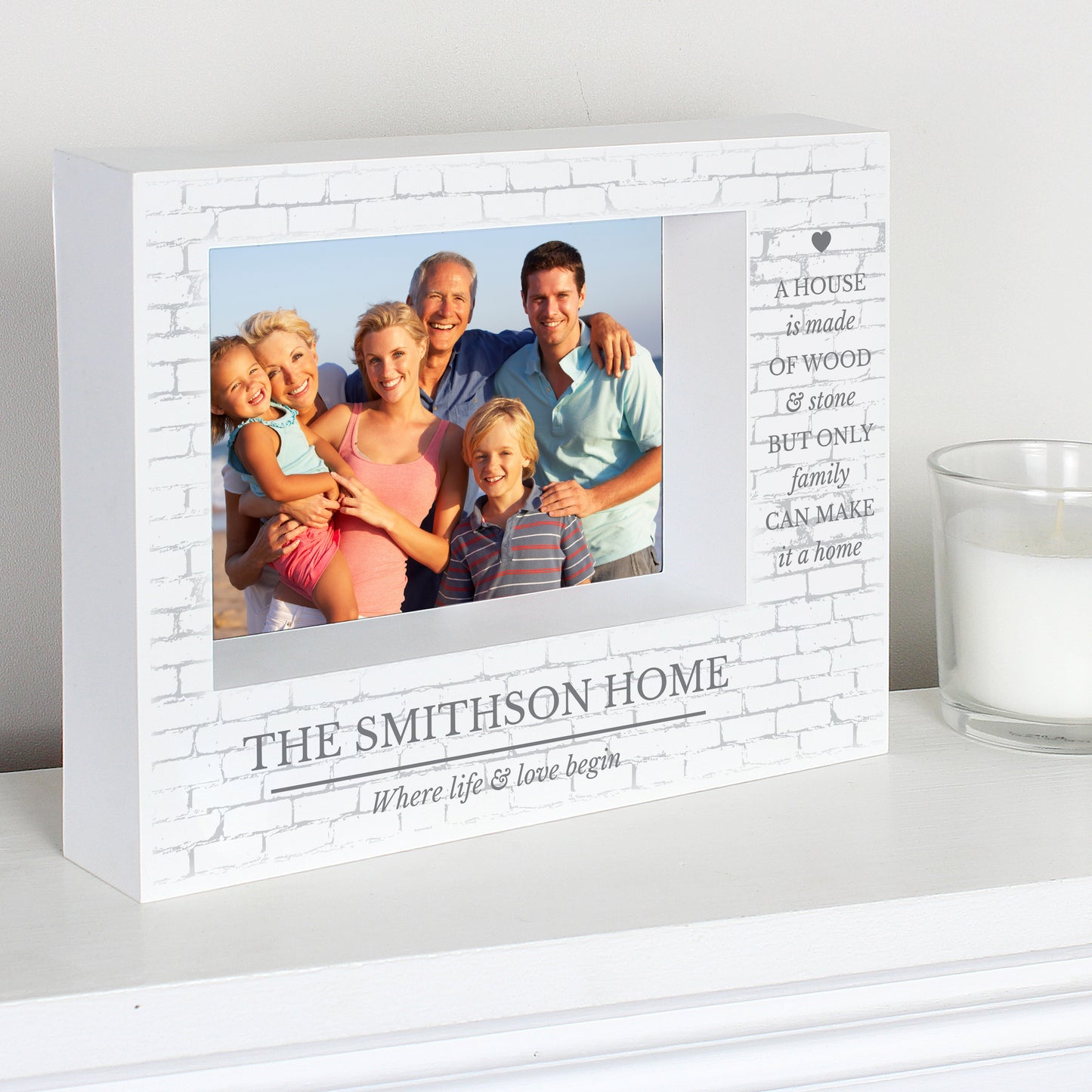 Personalised Family 5x7 Landscape Box Photo Frame - MK&JD Gifts