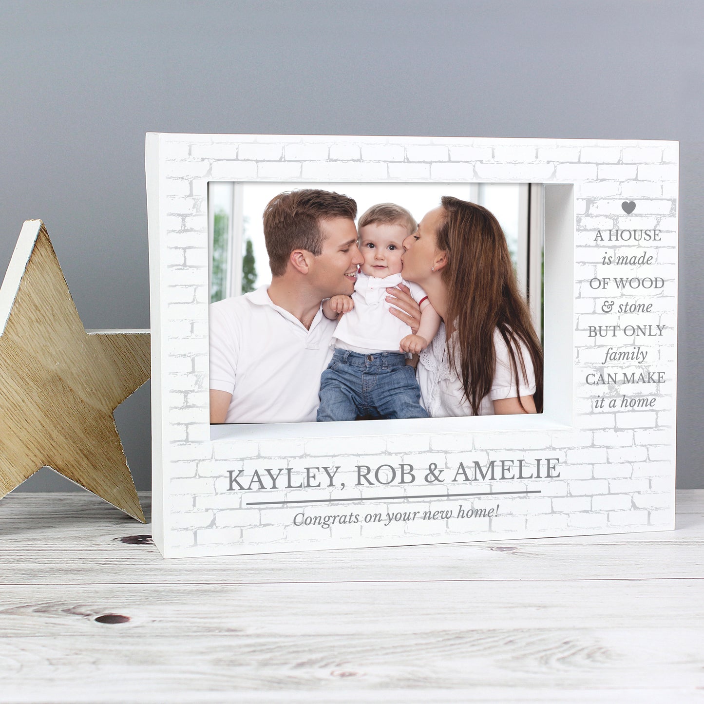 Personalised Family 5x7 Landscape Box Photo Frame - MK&JD Gifts