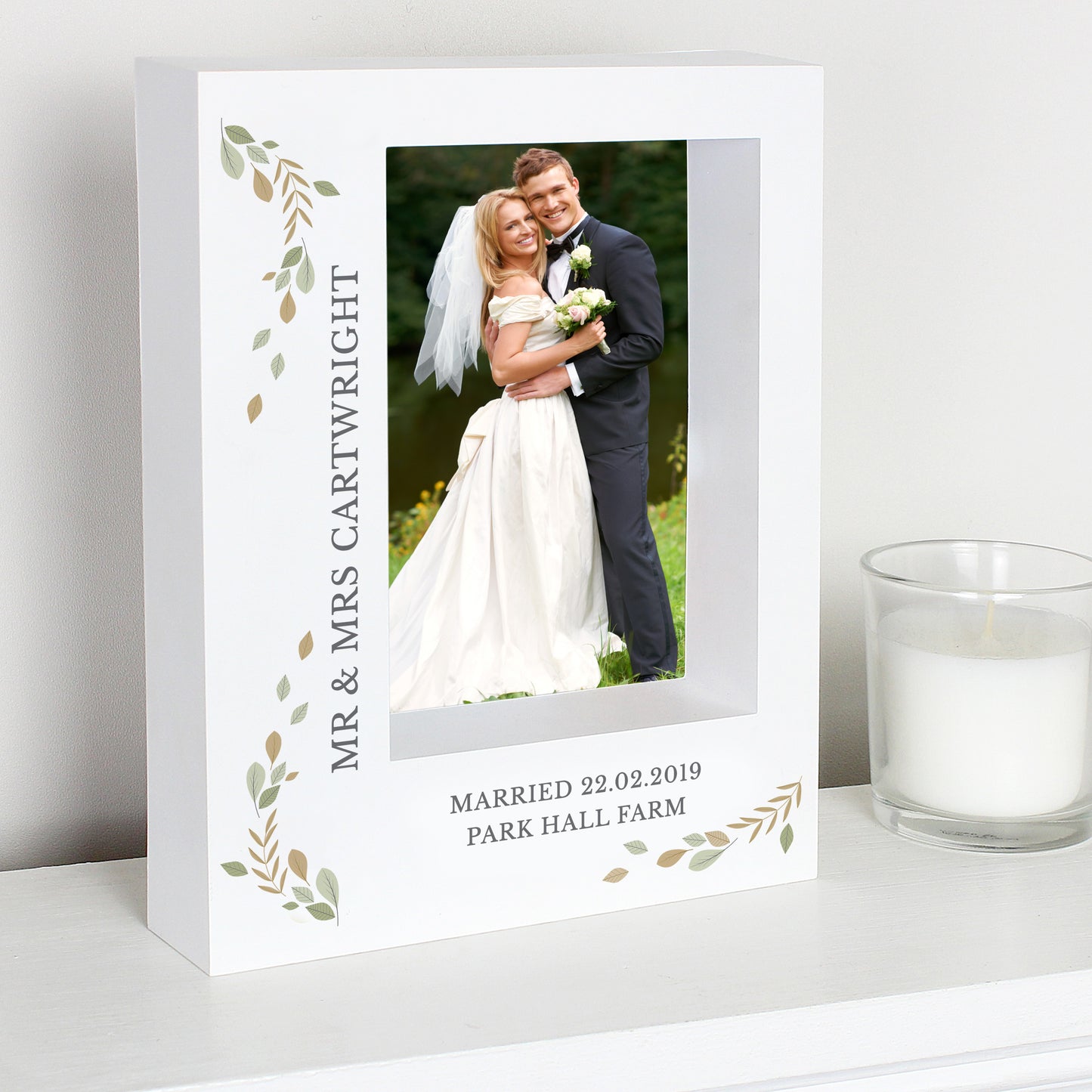 Personalised Fresh Botanical 5x7 Box Photo Frame - MK&JD Gifts