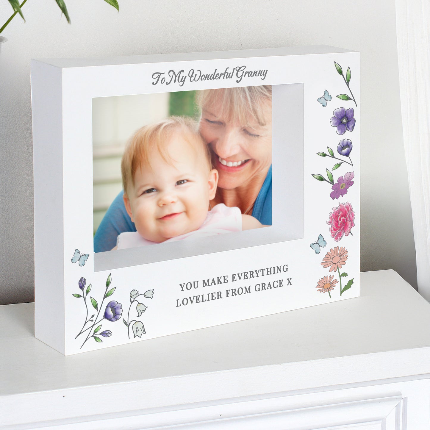 Personalised Wild Flowers Box Photo Frame - MK&JD Gifts