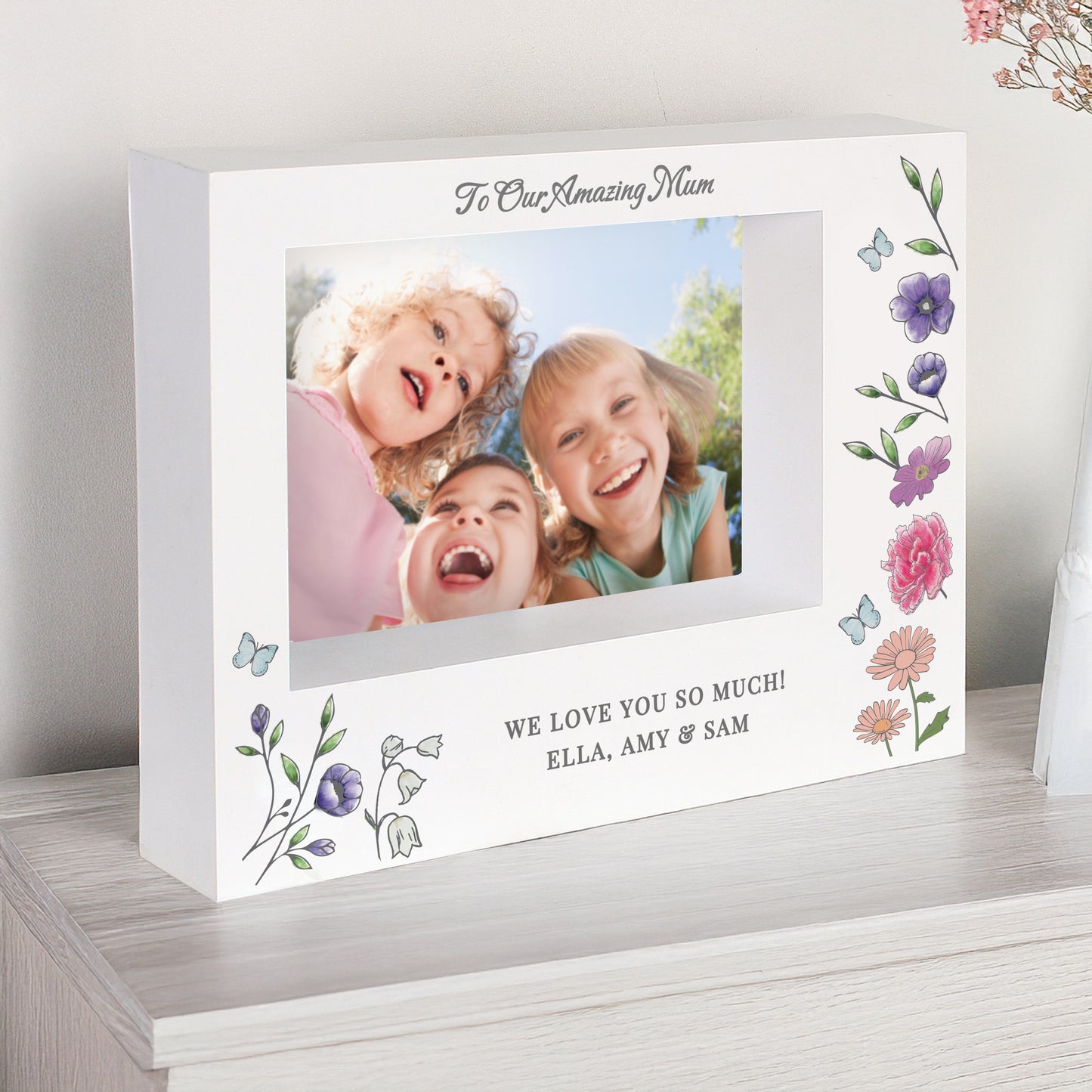 Personalised Wild Flowers Box Photo Frame - MK&JD Gifts