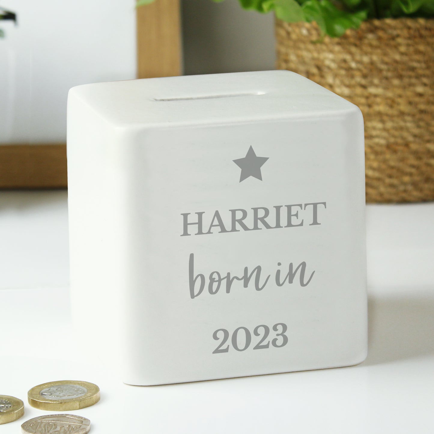 Personalised Born in Money Box - MK&JD Gifts