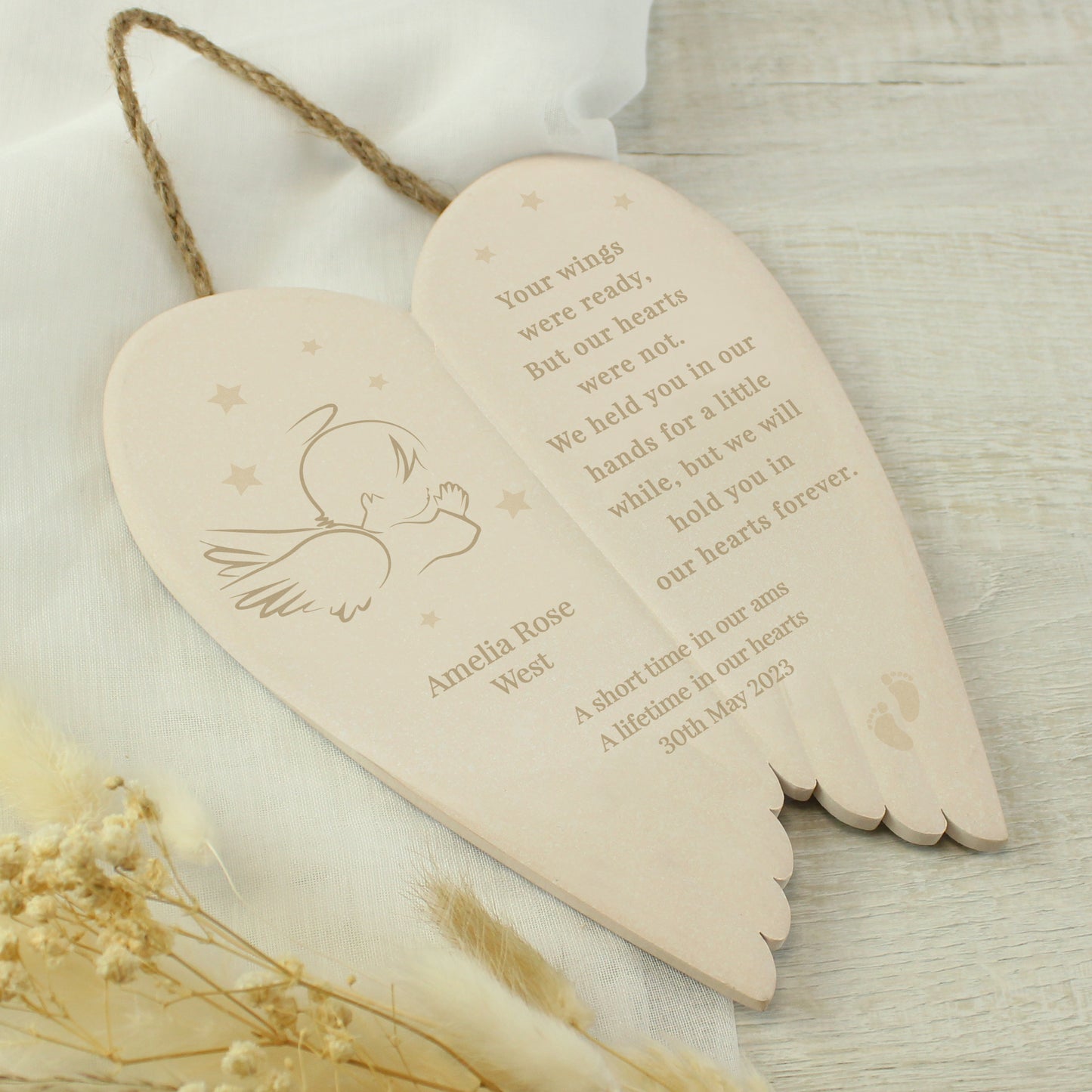 Personalised Little Angel Ceramic Wings - MK&JD Gifts