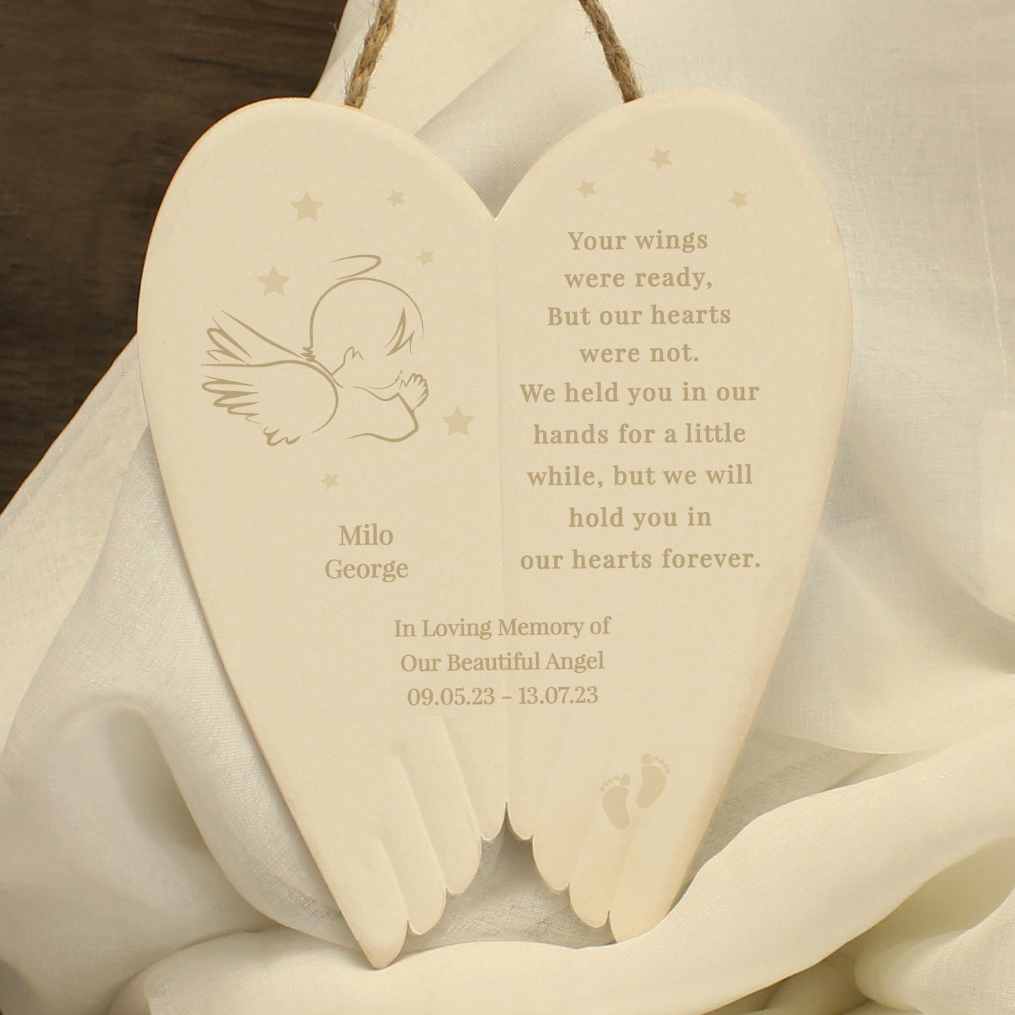 Personalised Little Angel Ceramic Wings - MK&JD Gifts
