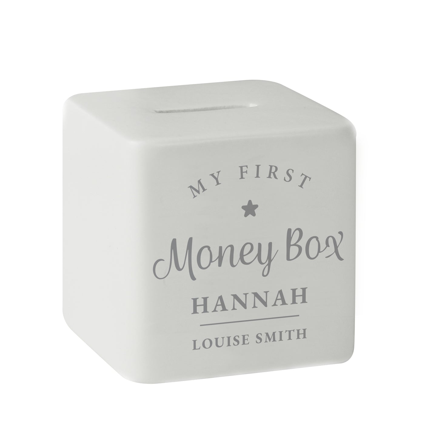 Personalised My First Ceramic Square Money Box - MK&JD Gifts