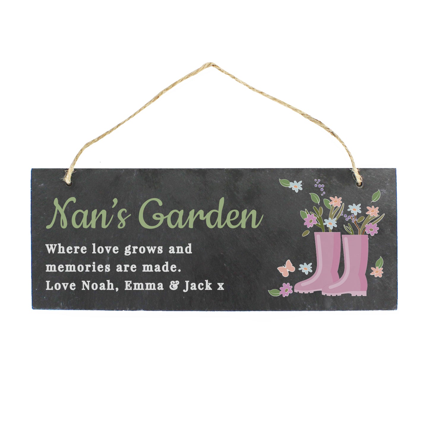 Personalised Floral Garden Slate Sign - MK&JD Gifts