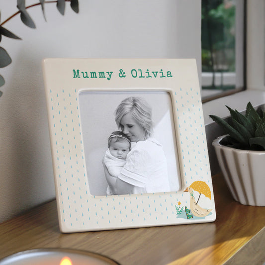Personalised Puddle Duck Ceramic 4x4 Frame - MK&JD Gifts