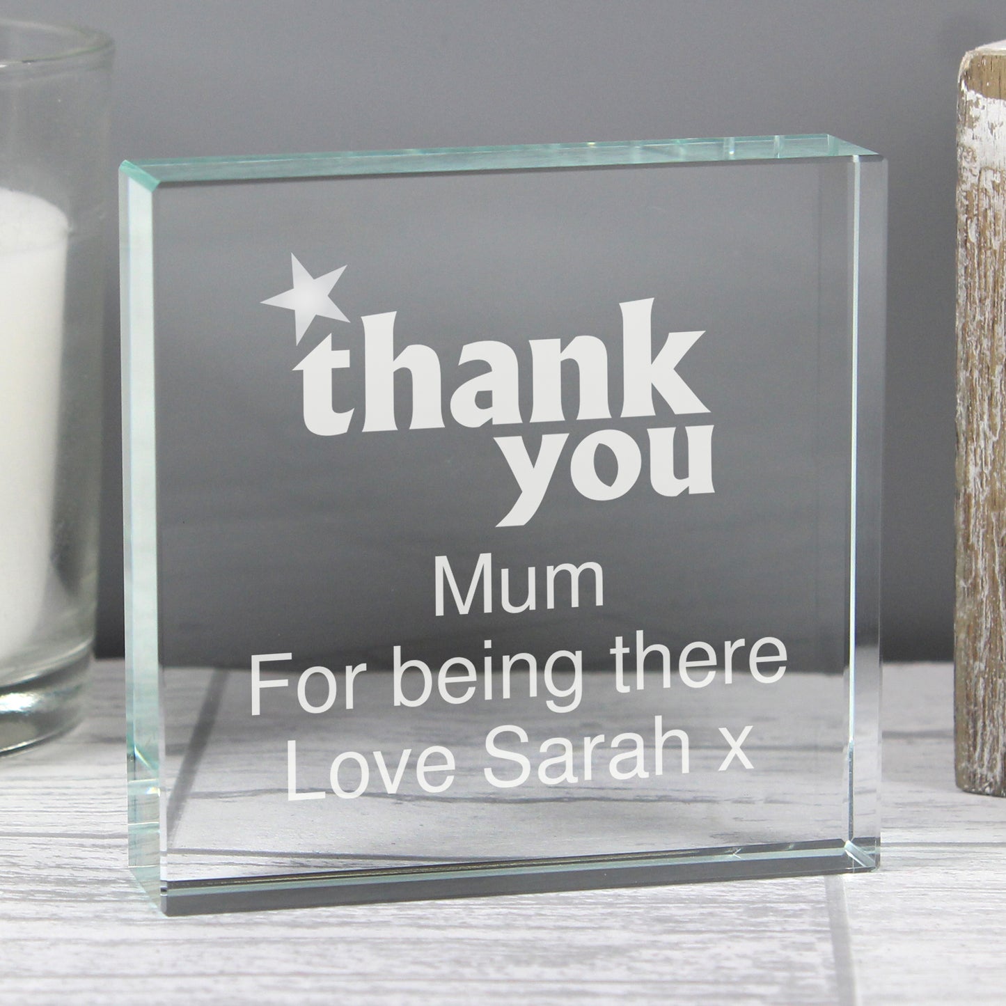 Personalised Thank you Crystal Token - MK&JD Gifts