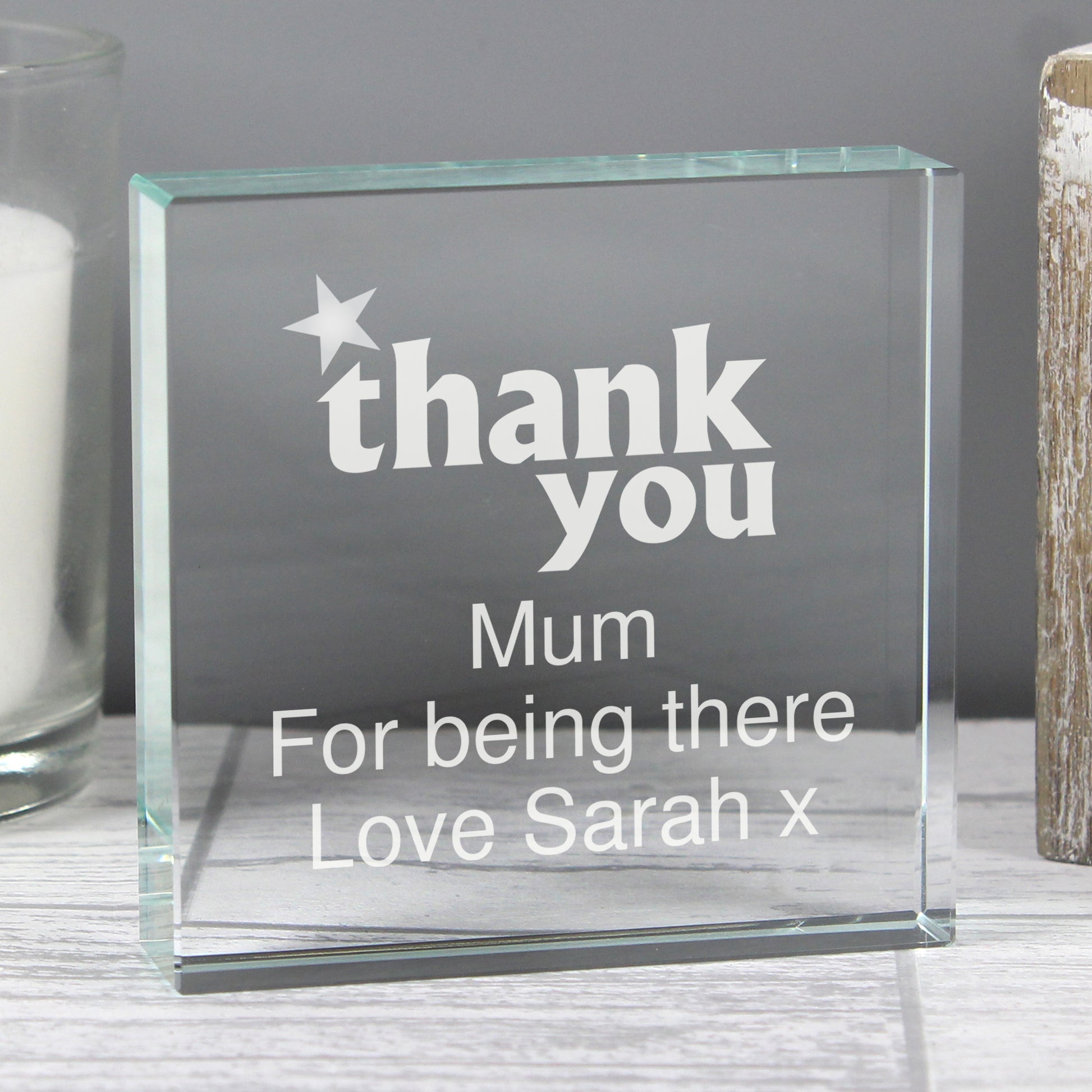 Personalised Thank you Crystal Token - MK&JD Gifts