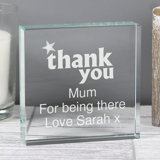 Personalised Thank you Crystal Token - MK&JD Gifts