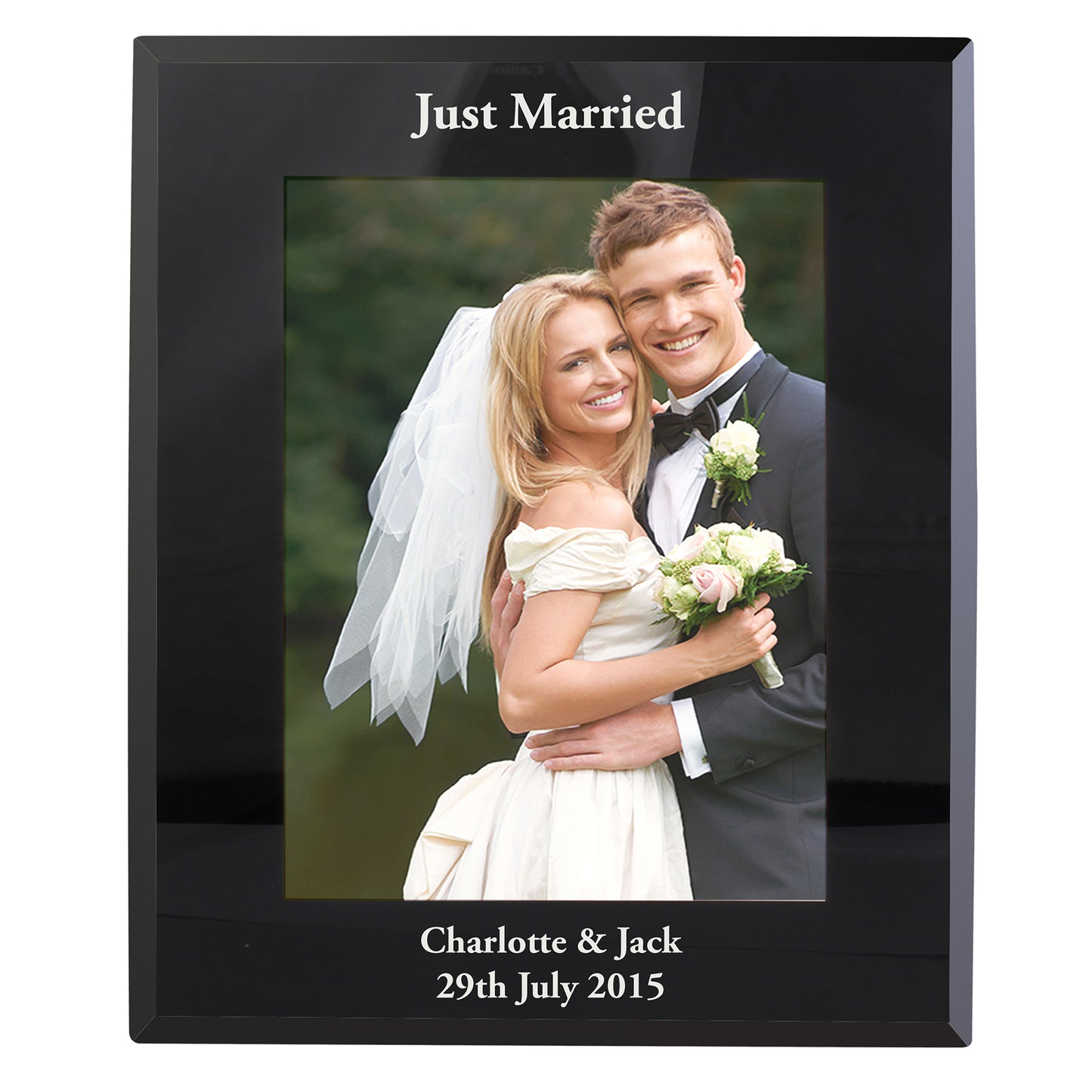 Personalised 5x7 Black Glass Photo Frame - MK&JD Gifts