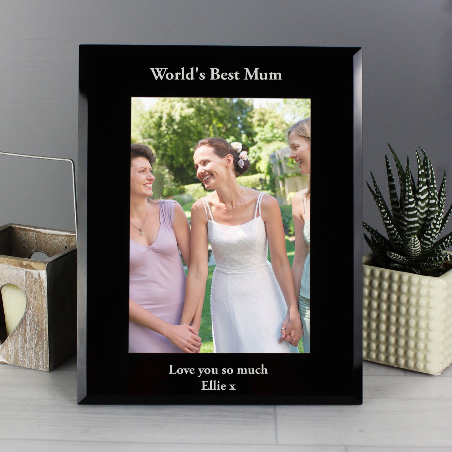 Personalised 5x7 Black Glass Photo Frame - MK&JD Gifts