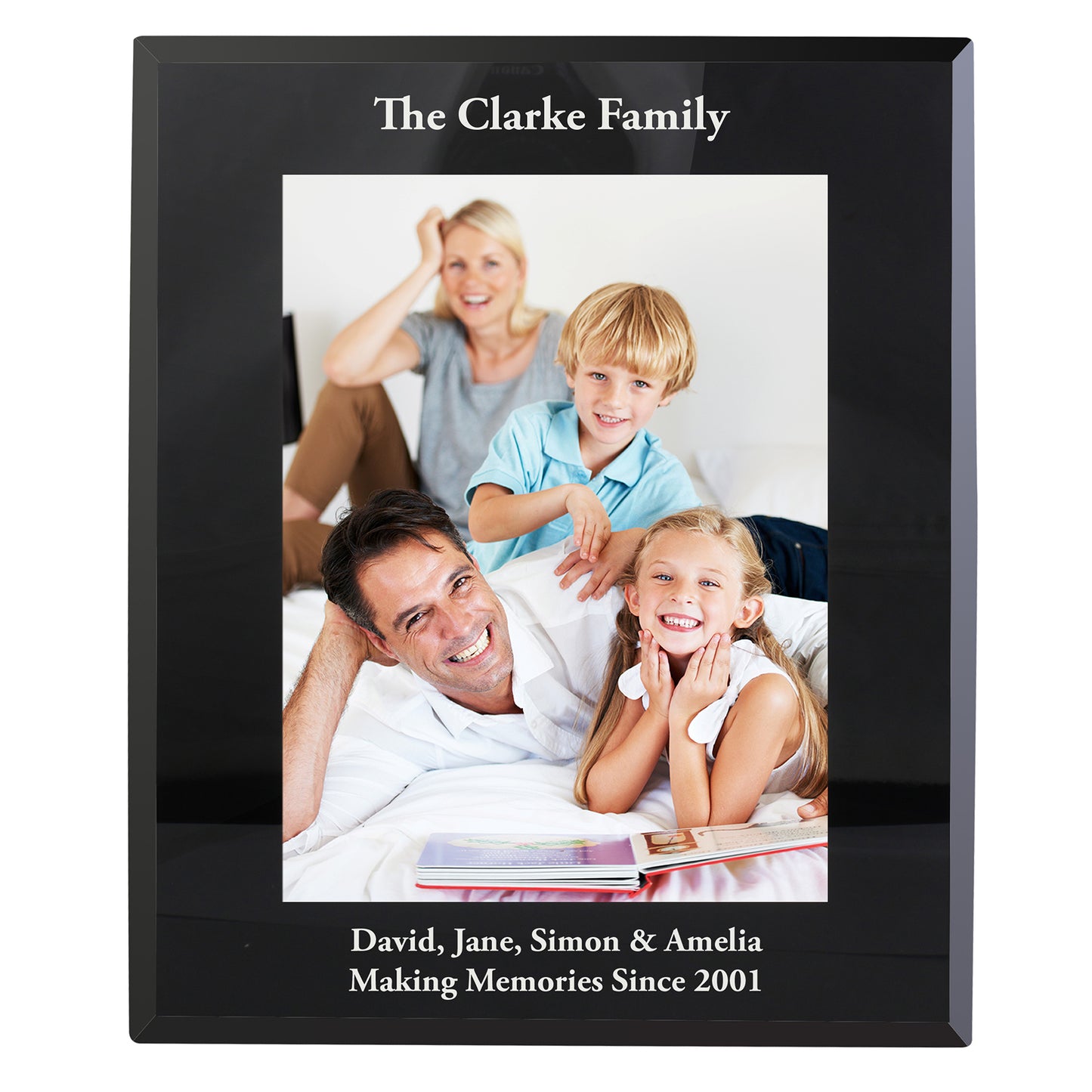 Personalised 5x7 Black Glass Photo Frame - MK&JD Gifts