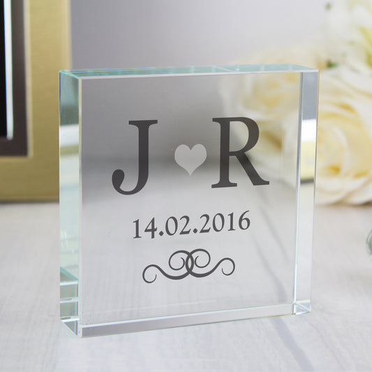 Personalised Silver Monogram Crystal Token - MK&JD Gifts