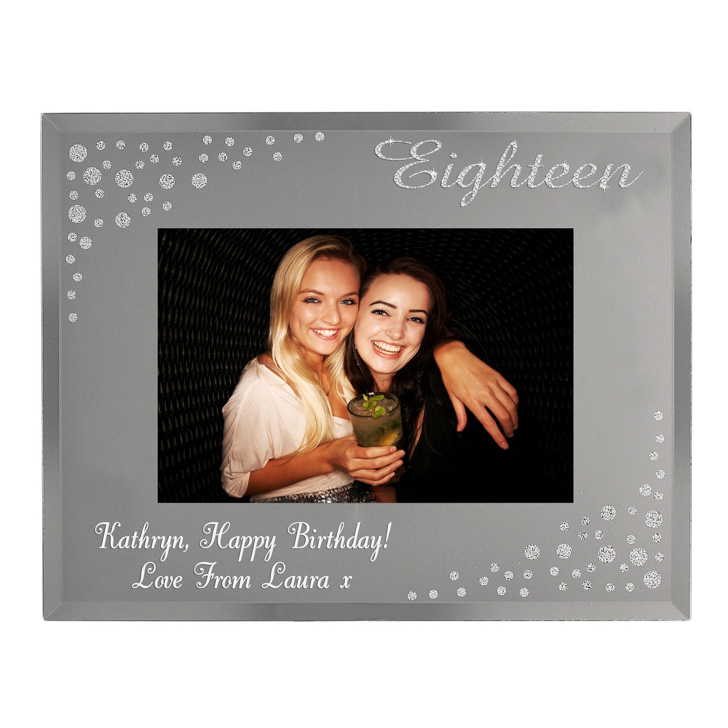 Personalised Eighteen Diamante 6x4 Glass Photo Frame - MK&JD Gifts