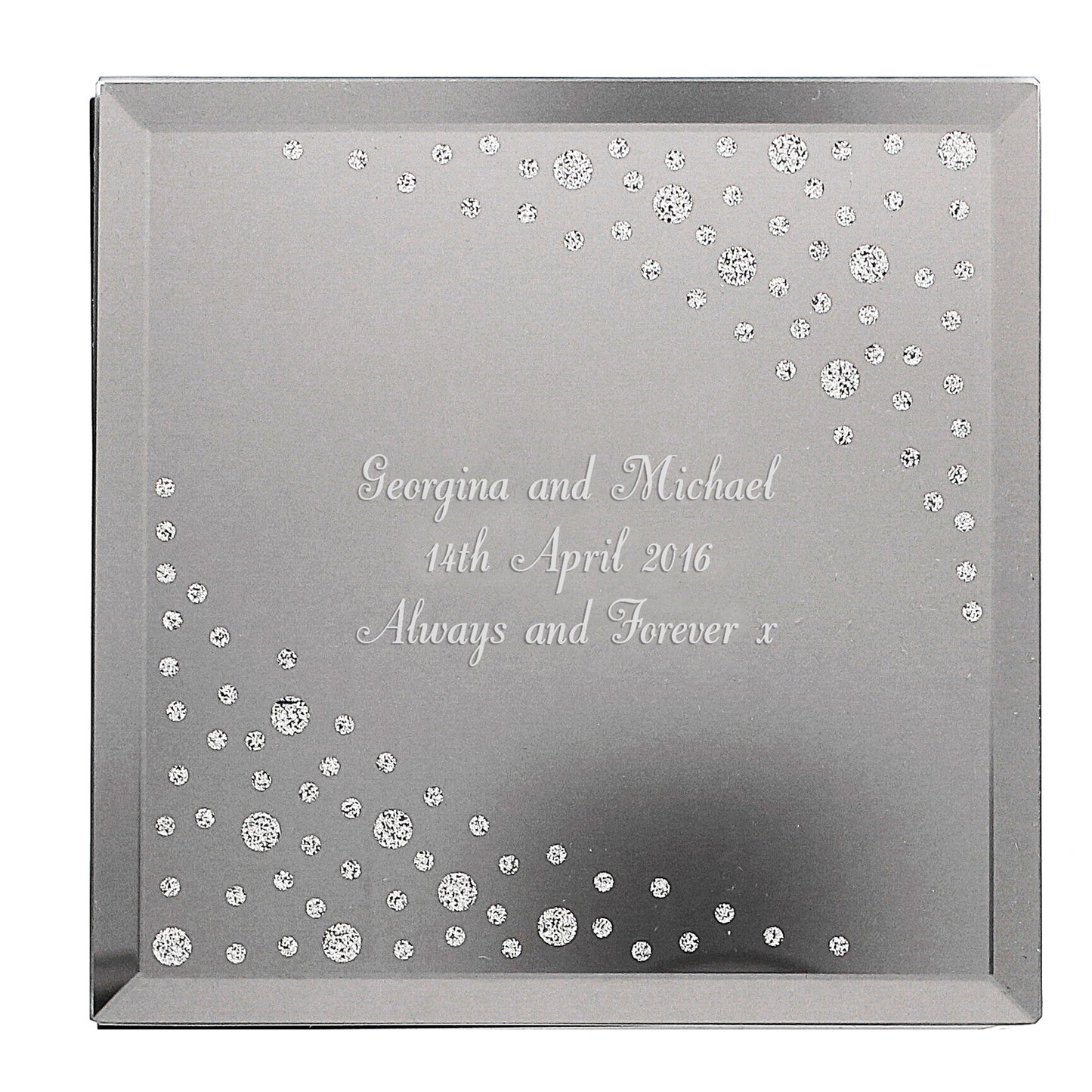 Personalised Any Message Diamante Glass Trinket Box - MK&JD Gifts