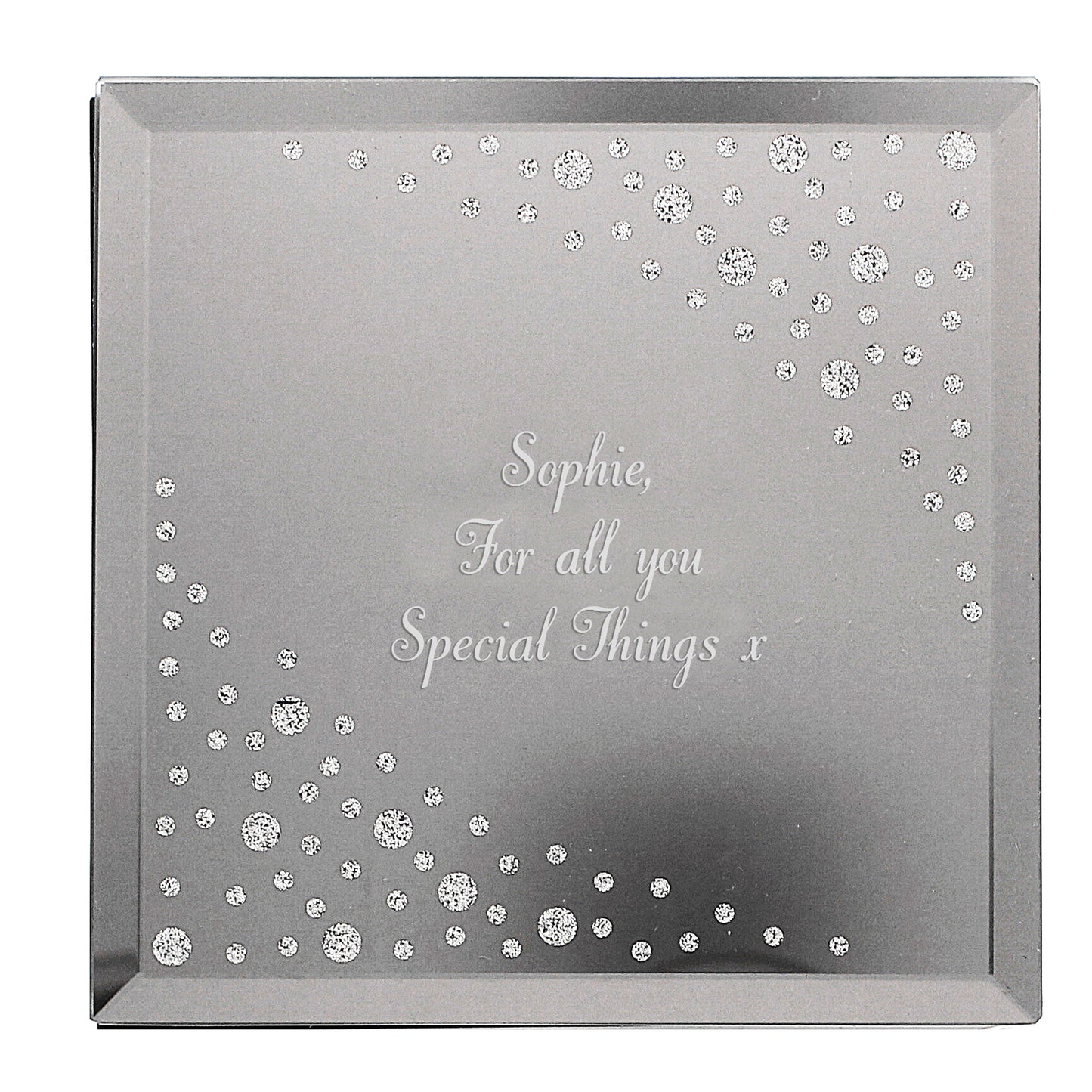 Personalised Any Message Diamante Glass Trinket Box - MK&JD Gifts