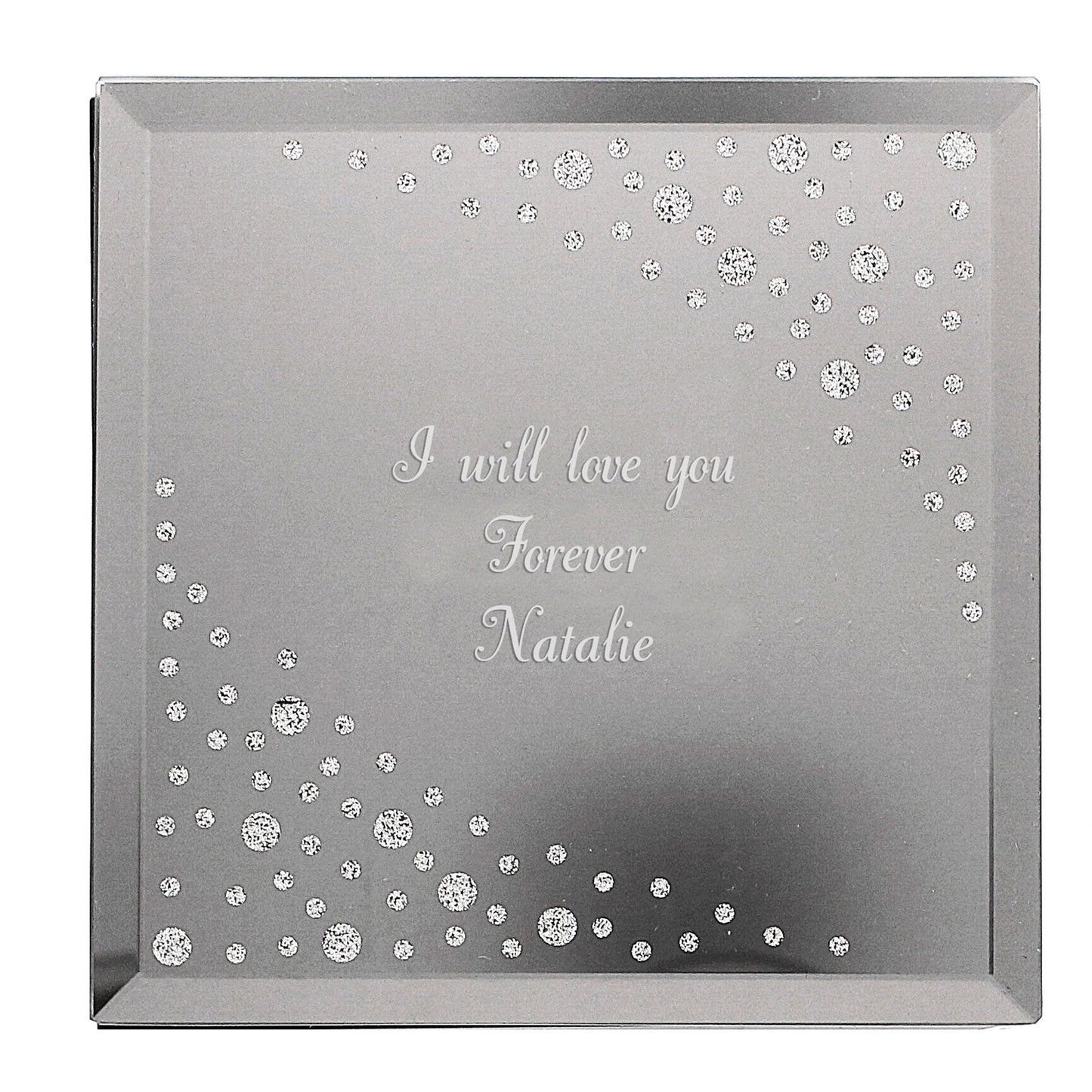Personalised Any Message Diamante Glass Trinket Box - MK&JD Gifts
