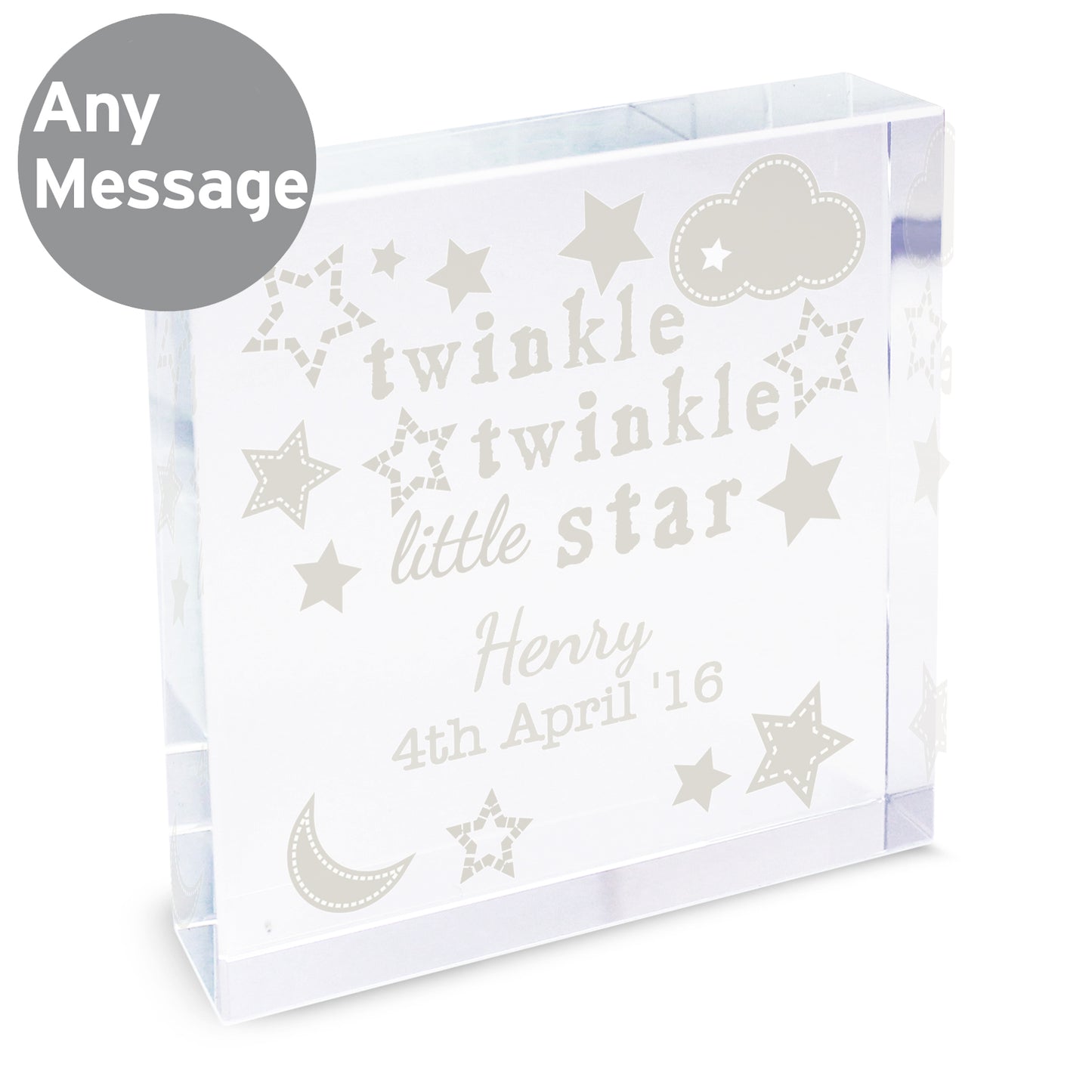 Personalised Twinkle Twinkle Crystal Token - MK&JD Gifts