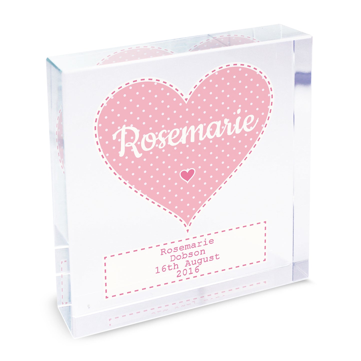 Personalised Stitch & Dot Baby Girl Crystal Token - MK&JD Gifts
