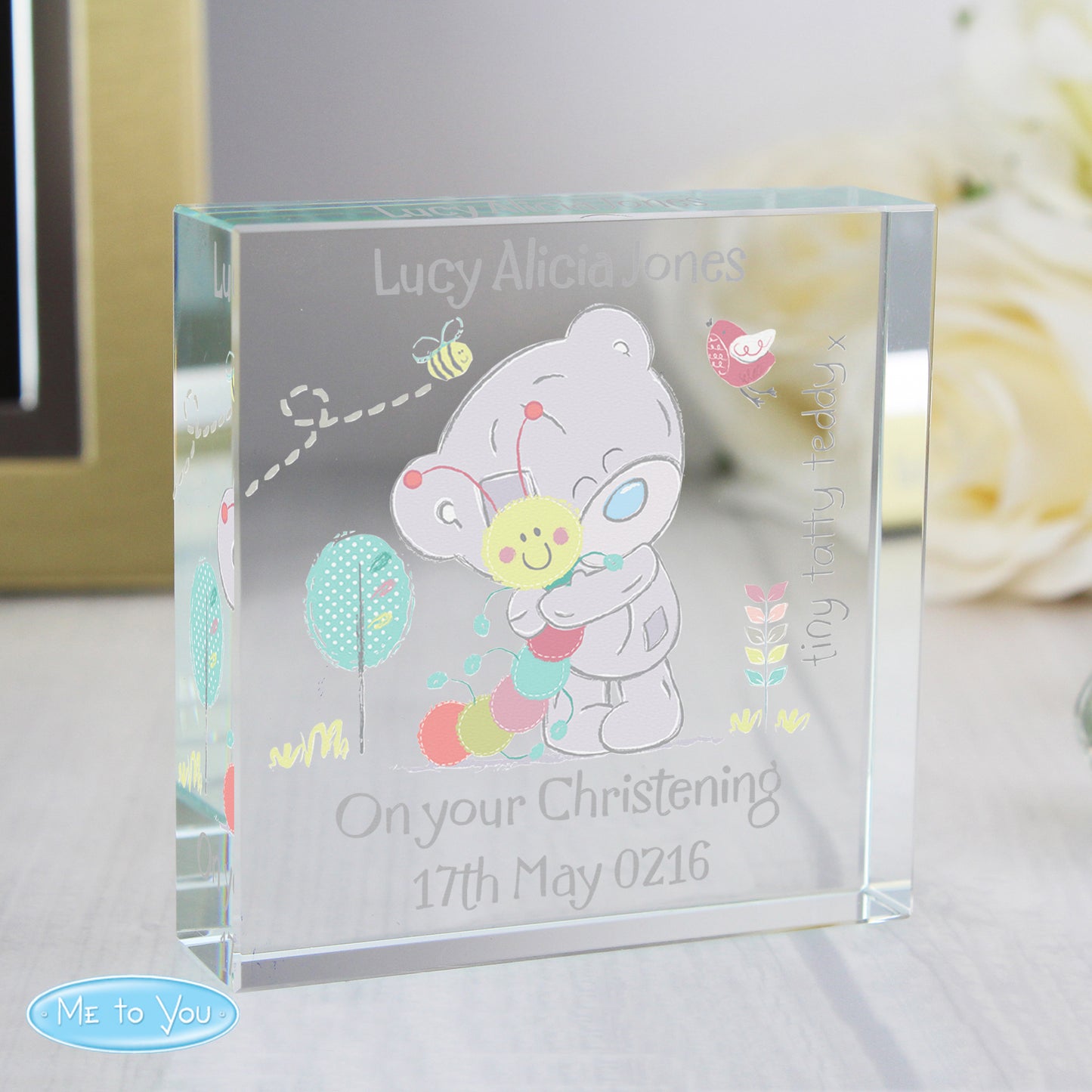 Personalised Tiny Tatty Teddy Cuddle Bug Crystal Token - MK&JD Gifts