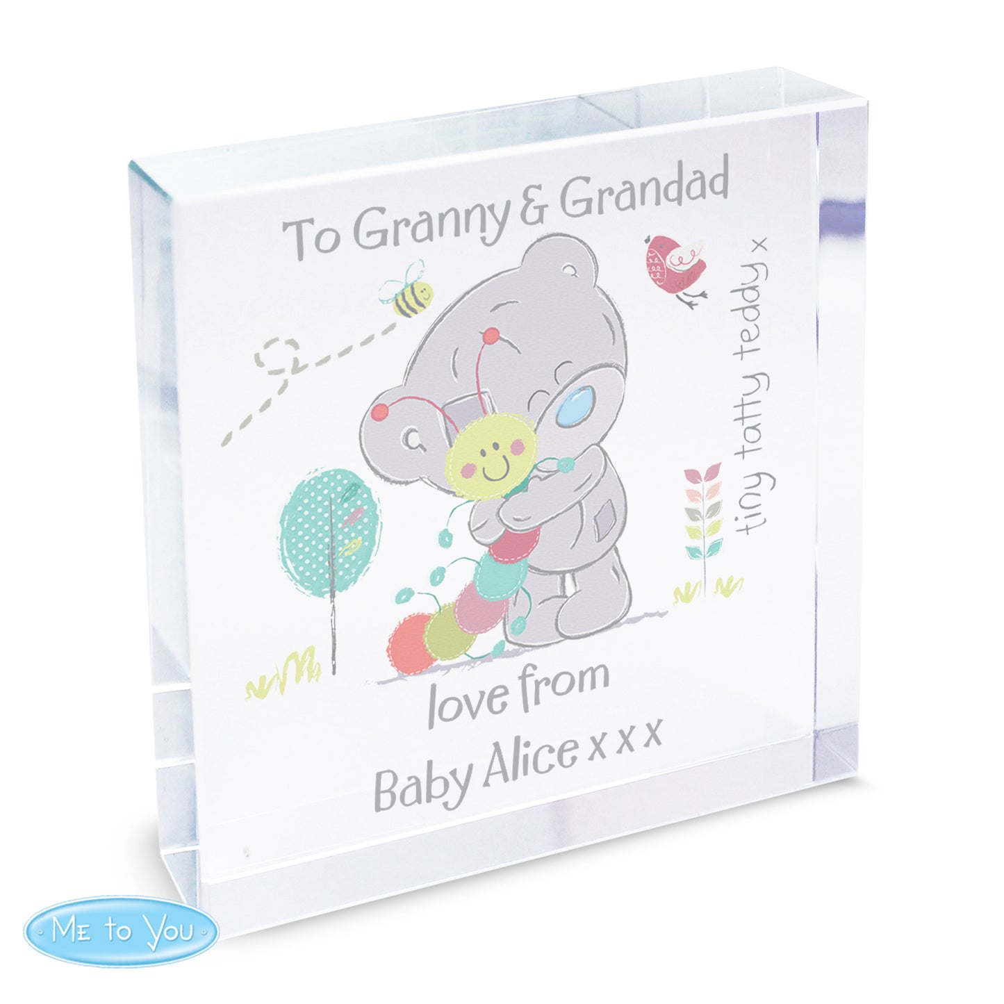 Personalised Tiny Tatty Teddy Cuddle Bug Crystal Token - MK&JD Gifts