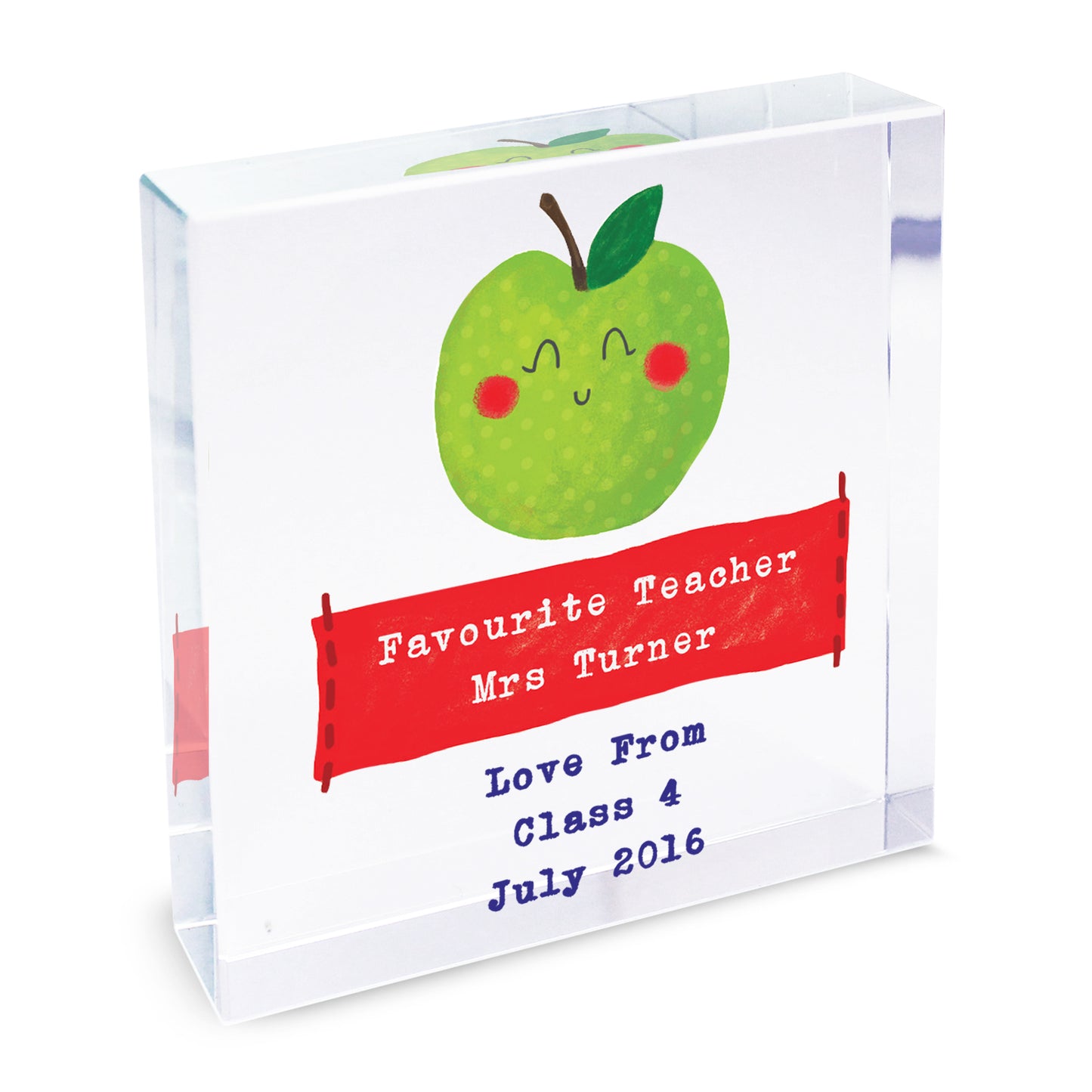 Personalised Apple for the Teacher Crystal Token - MK&JD Gifts