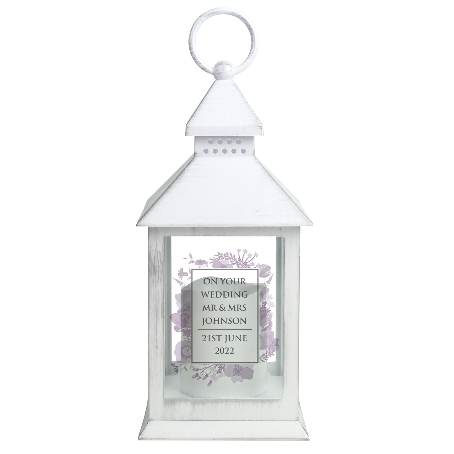 Personalised Soft Watercolour White Lantern - MK&JD Gifts