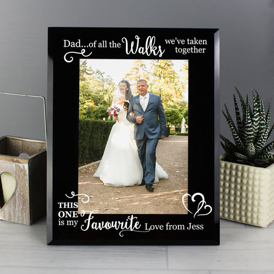 Personalised Of All the Walks... Wedding 5x7 Black Glass Photo Frame - MK&JD Gifts