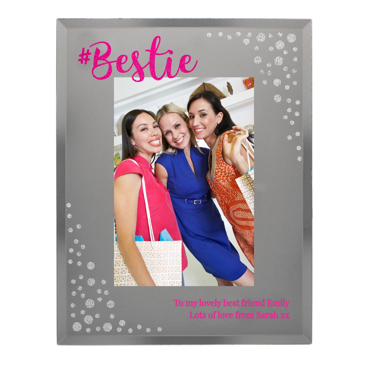 Personalised Bestie 6x4 Diamante Glass Photo Frame - MK&JD Gifts