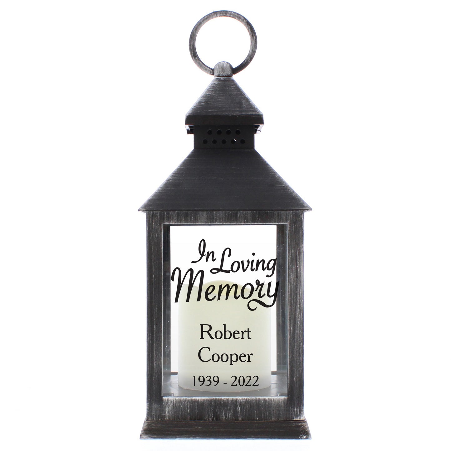 Personalised In Loving Memory Rustic Black Lantern - MK&JD Gifts